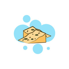 Cheese, dorblu icon. Element of color cheese icon