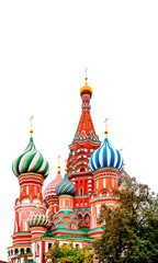Fototapeta na wymiar Saint Basil Cathedral in Moscow on white isolated background