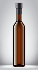 Glass bottle on background. 