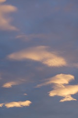Cloudy orange sky at evening