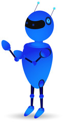 Vector realistic illustration of the robot on a white background