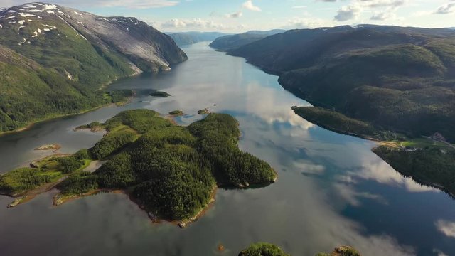 Aerial footage Beautiful Nature Norway
