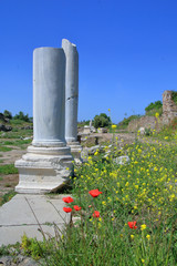 Ancient ruins of the city of Side, times of the Roman Empire.