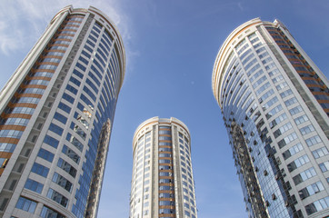 Fototapeta na wymiar Modern city. modern glass building, skyscraper