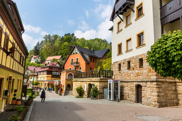 Fototapeta na wymiar Germany, provincial town street, european style