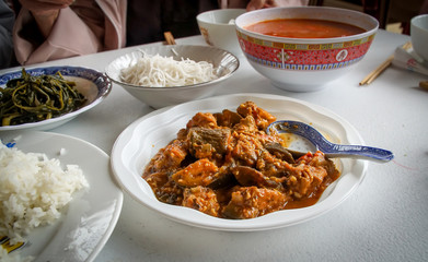 Typical asian vegetarian basic meal. 