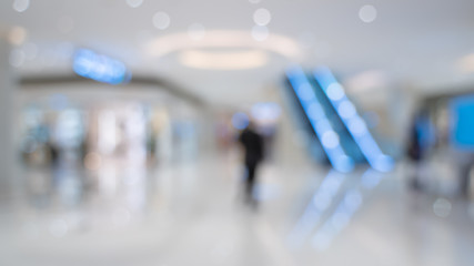 Shopping Mall With People Blurred Background