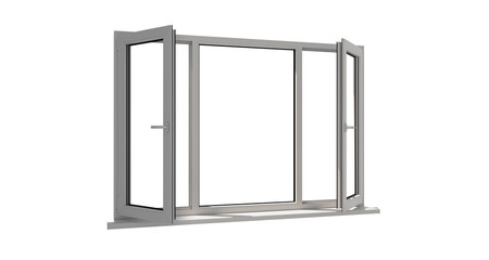 Window. Isolated window. Aluminum window. White window. Pvc window