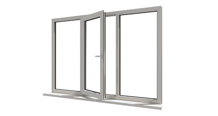 Window. Isolated window. Aluminum window. White window. Pvc window