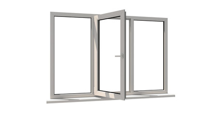 Window. Isolated window. Aluminum window. White window. Pvc window