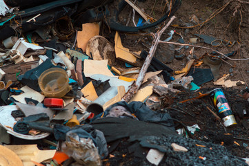 ecology nature pollution by garbage and the globe global problem