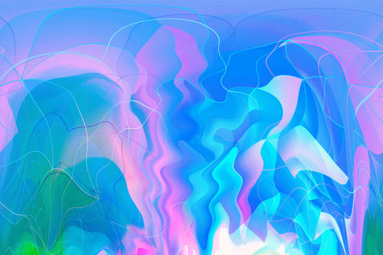 Trendy dreamy, abstract, fantasy 3d multicolour, geometric background