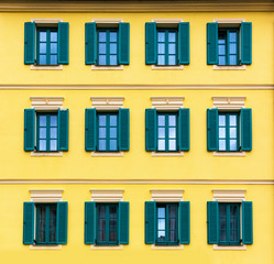 Fototapeta na wymiar Building facade closeup, Karlovy Vary