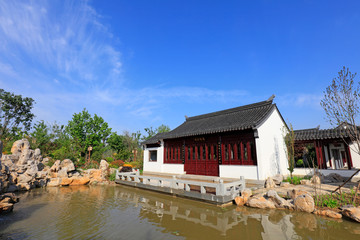 The scenery of the South Lake Park in Tangshan, China