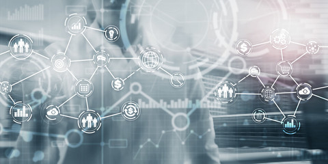 Futuristic in Industry business virtual diagram. Buying Communication concept