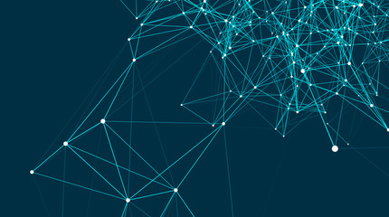 Abstract connections are in space. Background with connecting dots and lines. Connection structure. Vector illustration