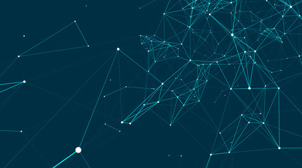 Abstract connections are in space. Background with connecting dots and lines. Connection structure. Vector illustration