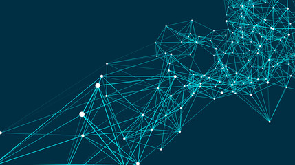 Abstract connections are in space. Background with connecting dots and lines. Connection structure. Vector illustration