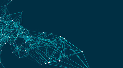 Abstract connections are in space. Background with connecting dots and lines. Connection structure. Vector illustration