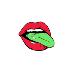 Lips pop art print design colorful isolated