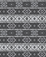 Seamless geometric pattern, Georgian ethnic pattern. Gray colors, embroidery style. Swatch included in vector file.