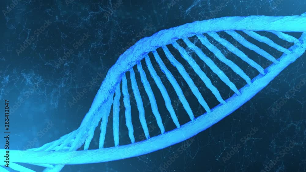 Poster abstract double helix dna structure in artistic cyberspace.