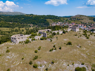 Fototapeta na wymiar Austro-Hungarian fortress ruins in Kalinovik (Bosnia and Hezegovina) where Adolf Hitler served as a conscript.