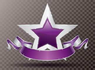 silver star purple banner purple
