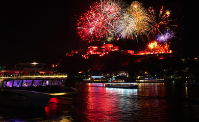 Rhein in Flammen Koblenz mit Festung Ehrenbreitstein