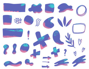 Set of collage design elements. Vector collection.