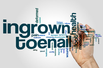 Ingrown toenail word cloud