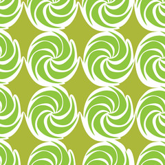 Fototapeta premium green Vector decorative continuous background using wavy lines, curves and circles. Composition can be used as wallpaper.