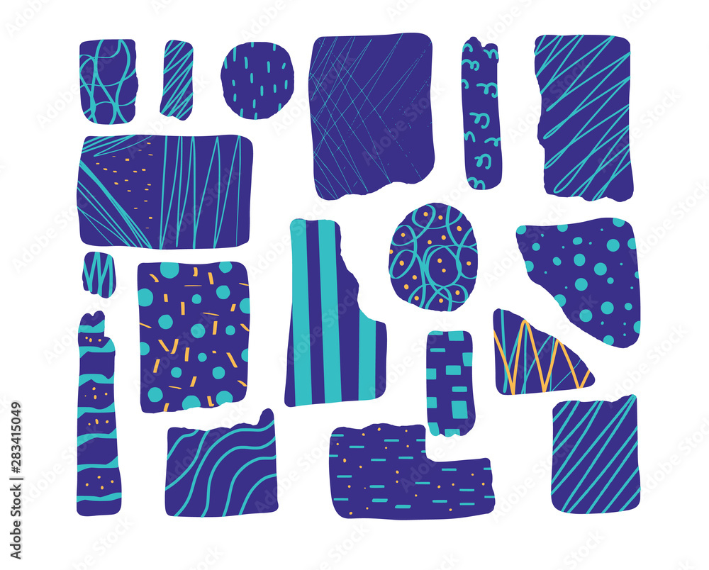 Poster set of random design elements. vector collection.