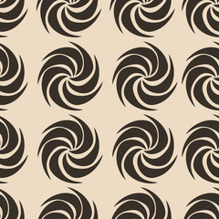 Brown Vector decorative continuous background using wavy lines, curves and circles. Composition can be used as wallpaper.