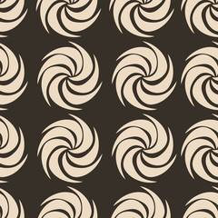 Brown Vector decorative continuous background using wavy lines, curves and circles. Composition can be used as wallpaper.