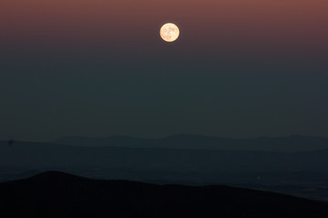 Full Moon Over Mountains