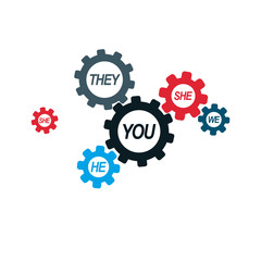 Social Relations conceptual logo, unique vector symbol. Society and Person, social interaction.