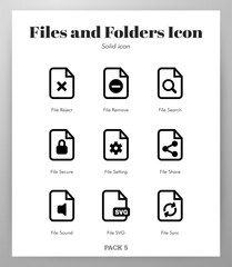 Files and folders icons Solid pack