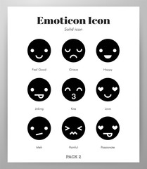 Emoticon icons Solid pack
