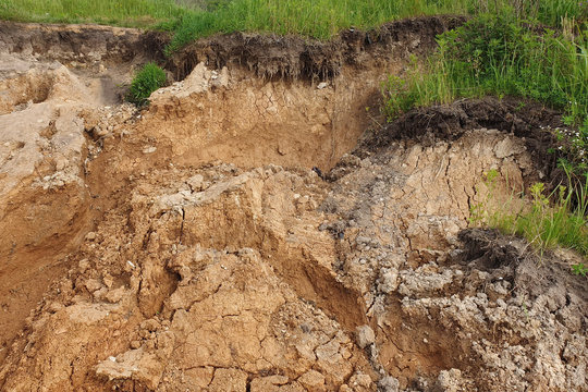 Soil cut due to landslide