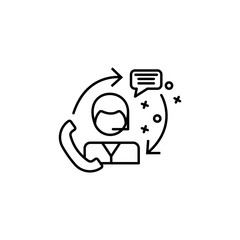 User, call, phone, answer icon. Element of customer services icon