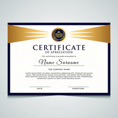 Obraz premium elegant blue and gold diploma certificate template. Use for print, certificate, diploma, graduation