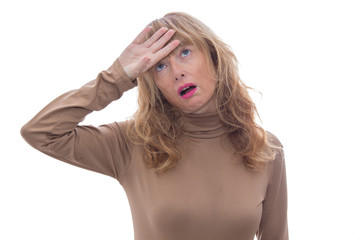 Fototapeta premium adutal woman are pain gestures isolated on white background