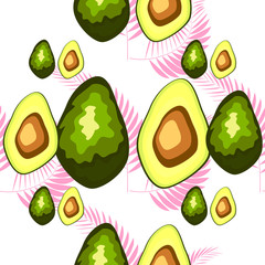 healthy food. Avocado print. Seamless pattern