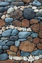 Stone wall in town of Kuau, Maui, Hawaii.