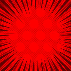 Comic abstract red burst background