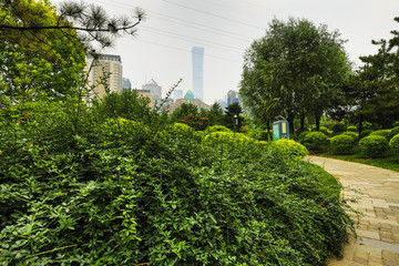 Traditional Chinese City Garden Park.