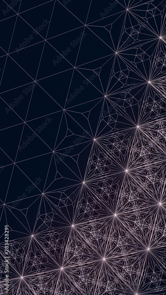 Poster abstract modern glowing wire background. graphic art design. 3d rendering