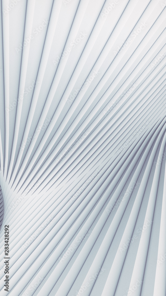 Poster Wave bend white abstract background surface. Digital illustration. 3d rendering