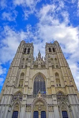 Deurstickers The Cathedral of St. Michael and St. Gudula is a Roman Catholic church in Brussels, Belgium. © Jbyard